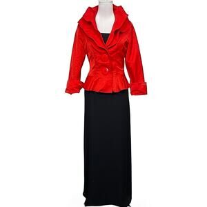 EUC - Vintage Design Today Red Molded Collar Jacket